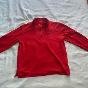 Red Nike dri-fit quarter zip size large